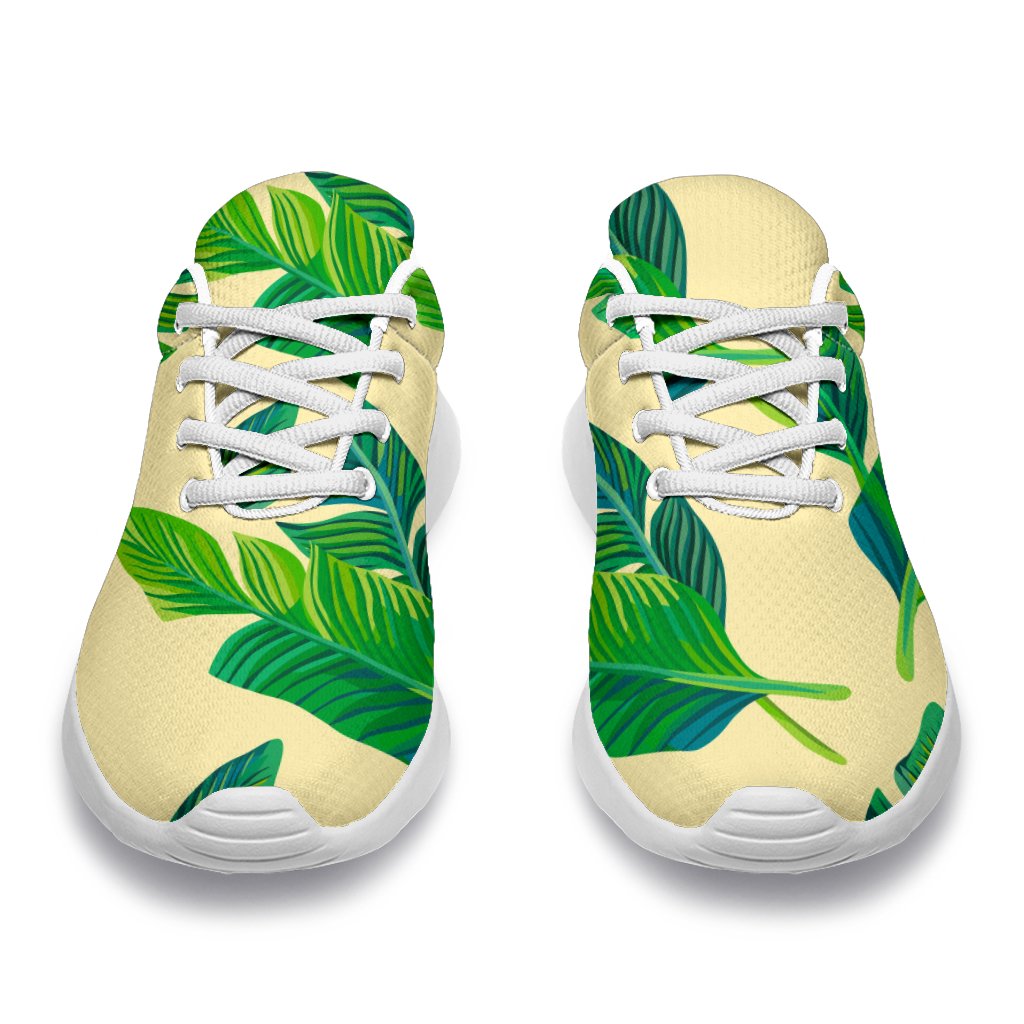 Tropical Banana Palm Leaf Pattern Print Sport Shoes GearFrost