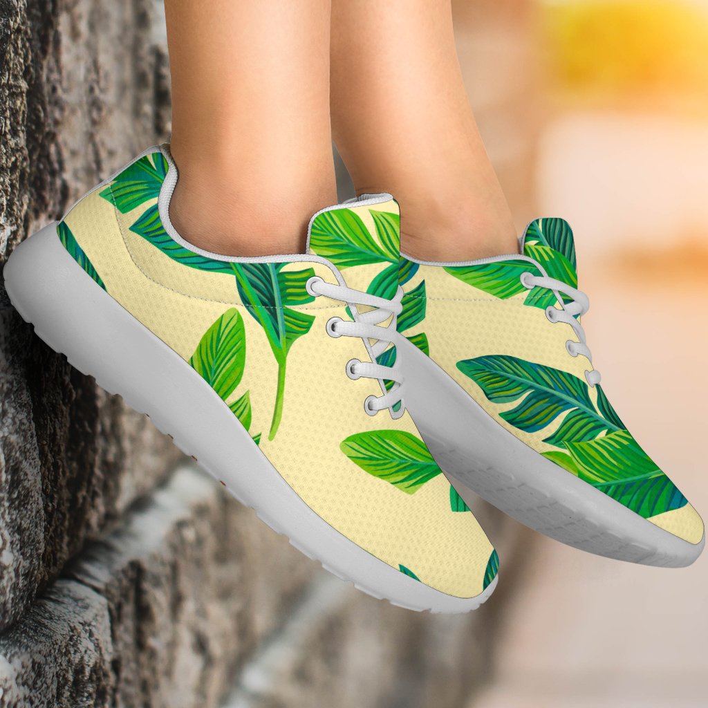 Tropical Banana Palm Leaf Pattern Print Sport Shoes GearFrost