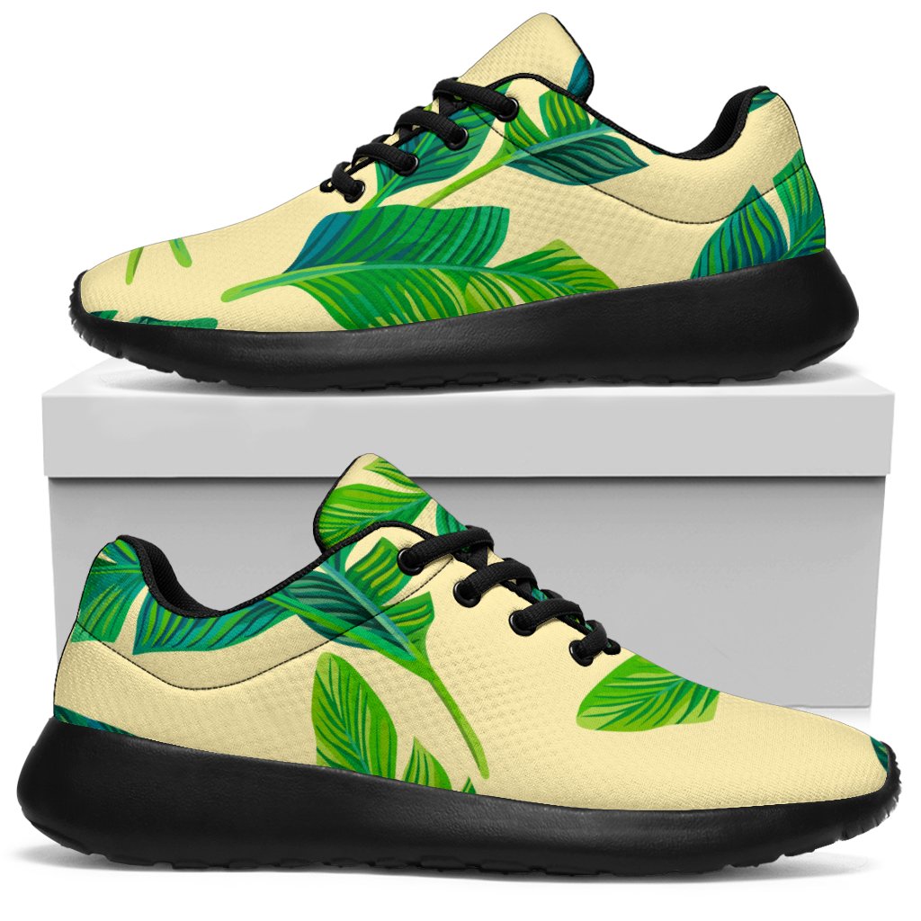 Tropical Banana Palm Leaf Pattern Print Sport Shoes GearFrost