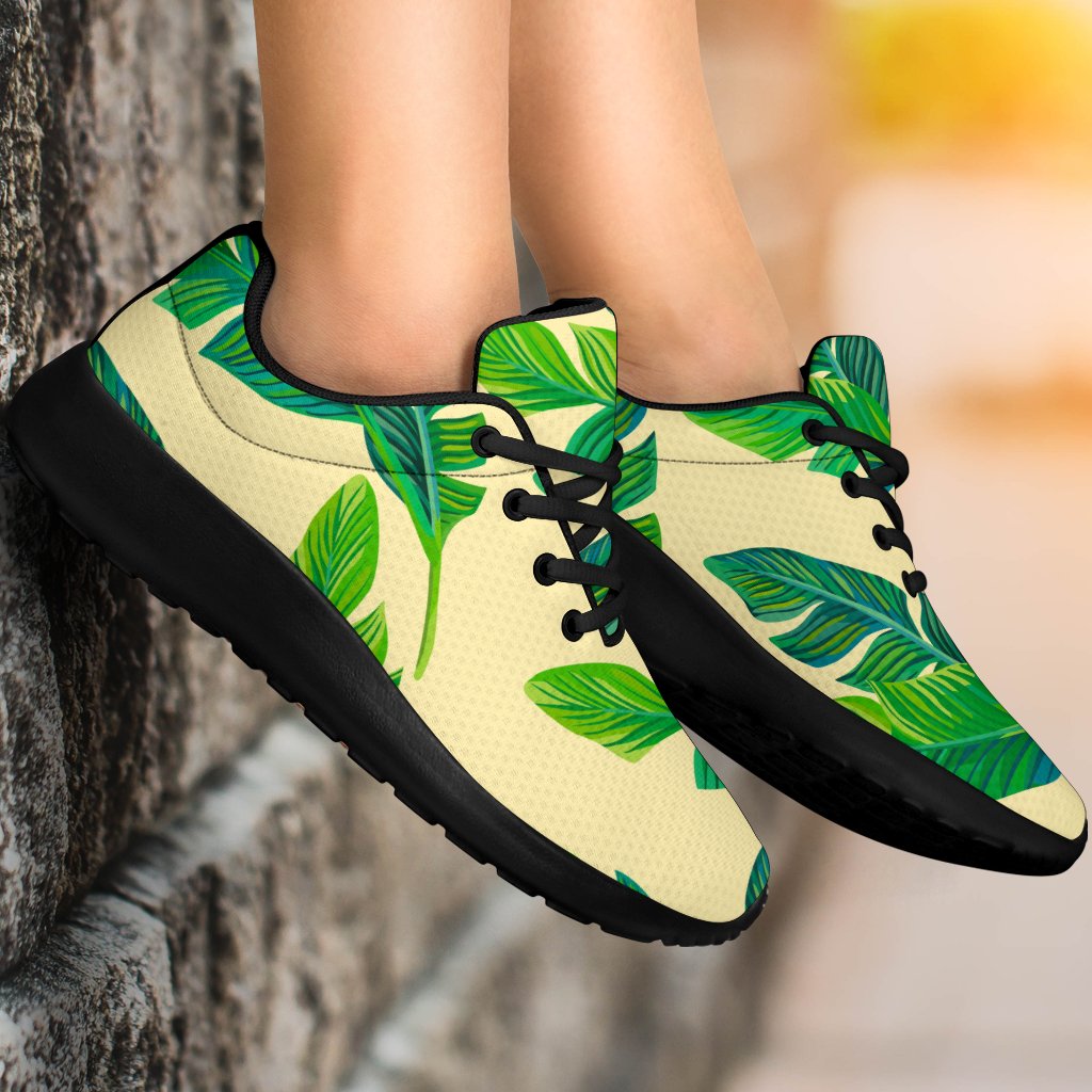 Tropical Banana Palm Leaf Pattern Print Sport Shoes GearFrost