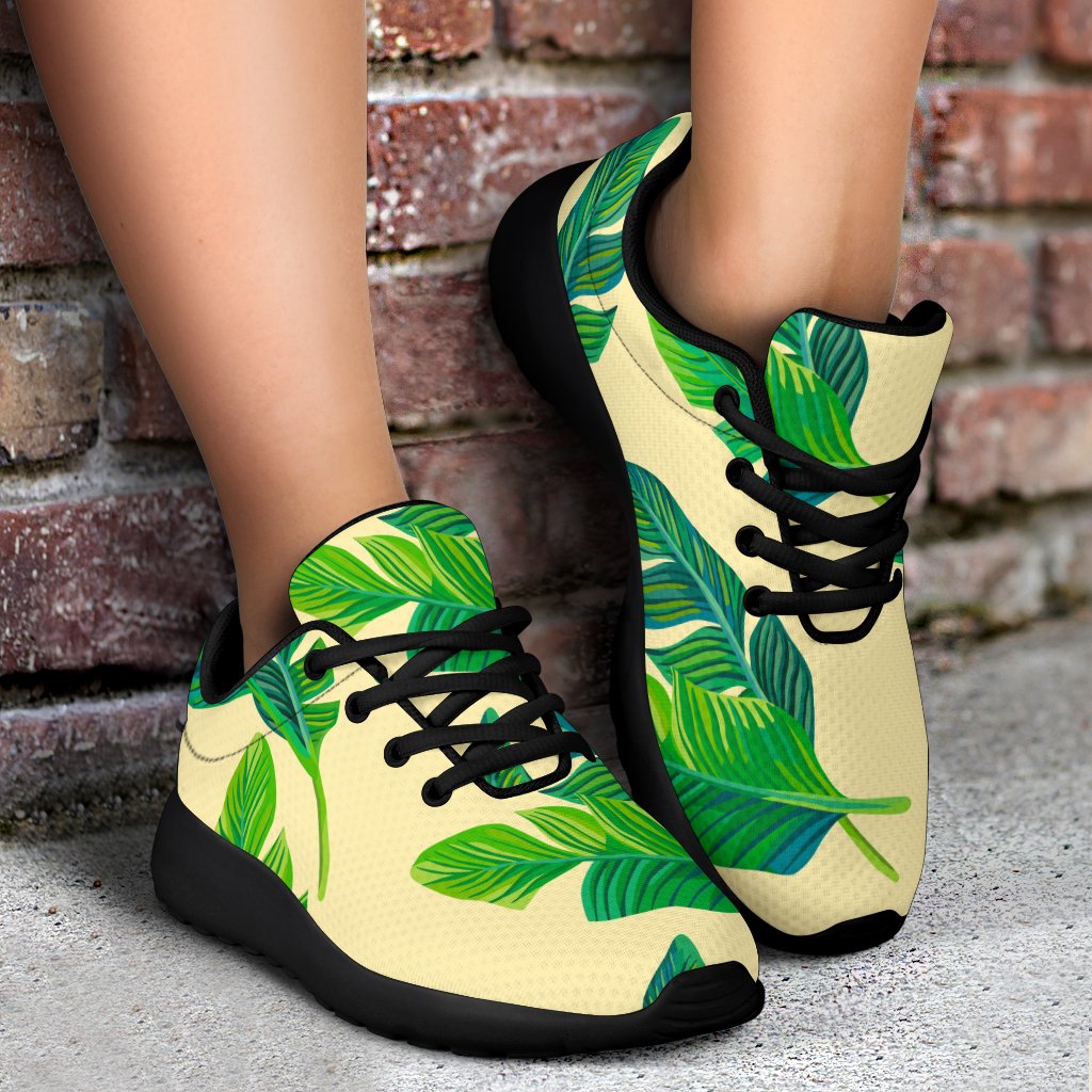 Tropical Banana Palm Leaf Pattern Print Sport Shoes GearFrost