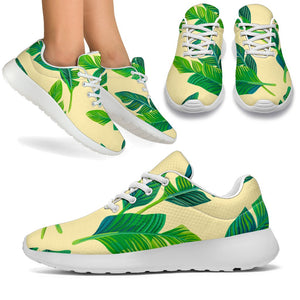 Tropical Banana Palm Leaf Pattern Print Sport Shoes GearFrost