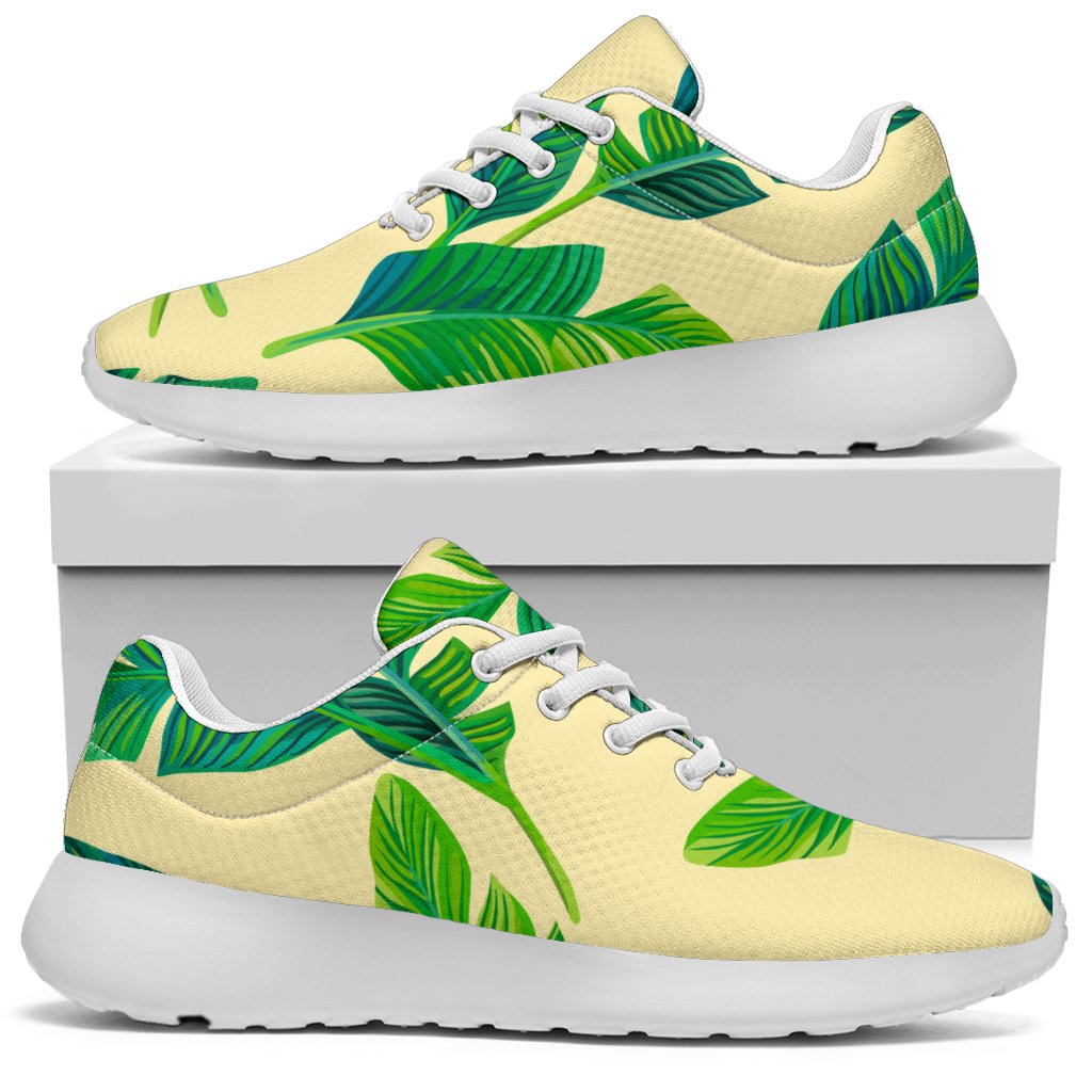 Tropical Banana Palm Leaf Pattern Print Sport Shoes GearFrost