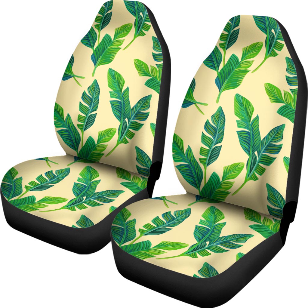 Tropical Banana Palm Leaf Pattern Print Universal Fit Car Seat Covers