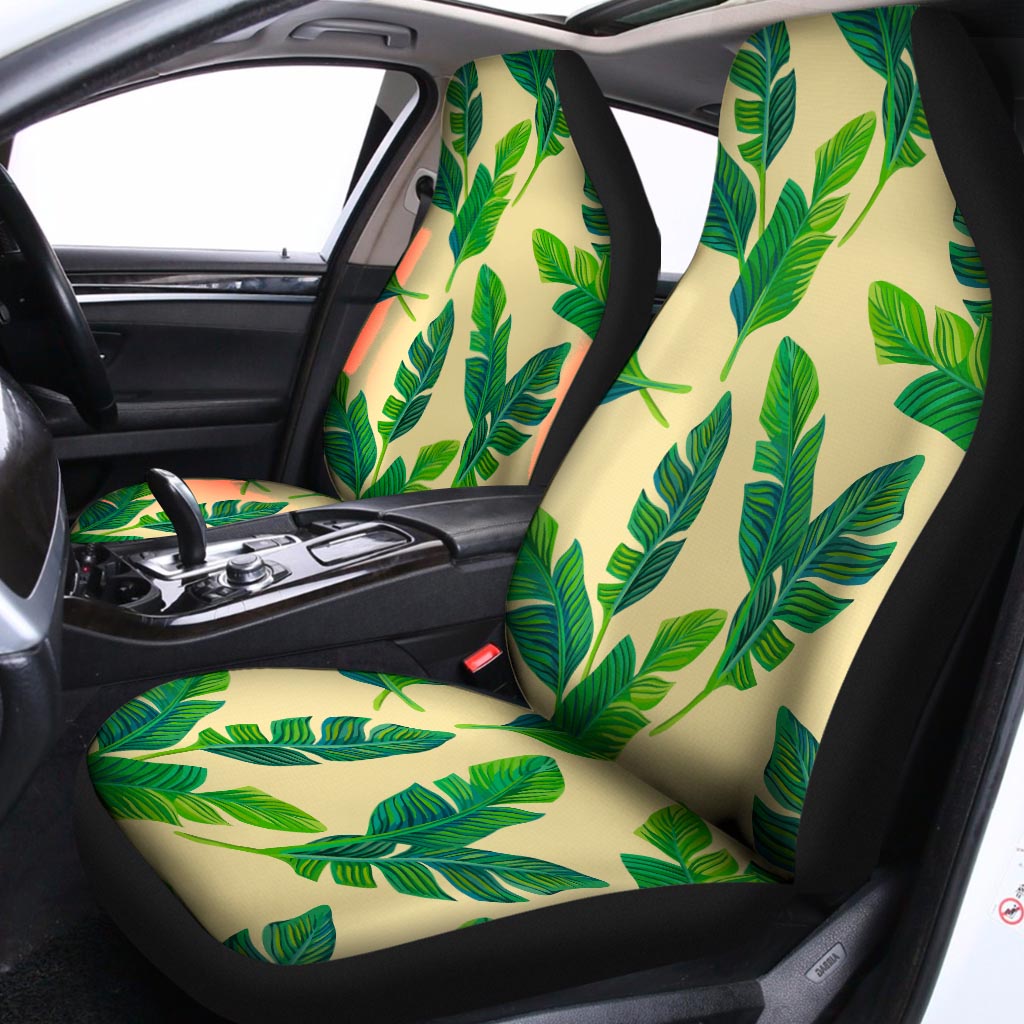 Tropical Banana Palm Leaf Pattern Print Universal Fit Car Seat Covers