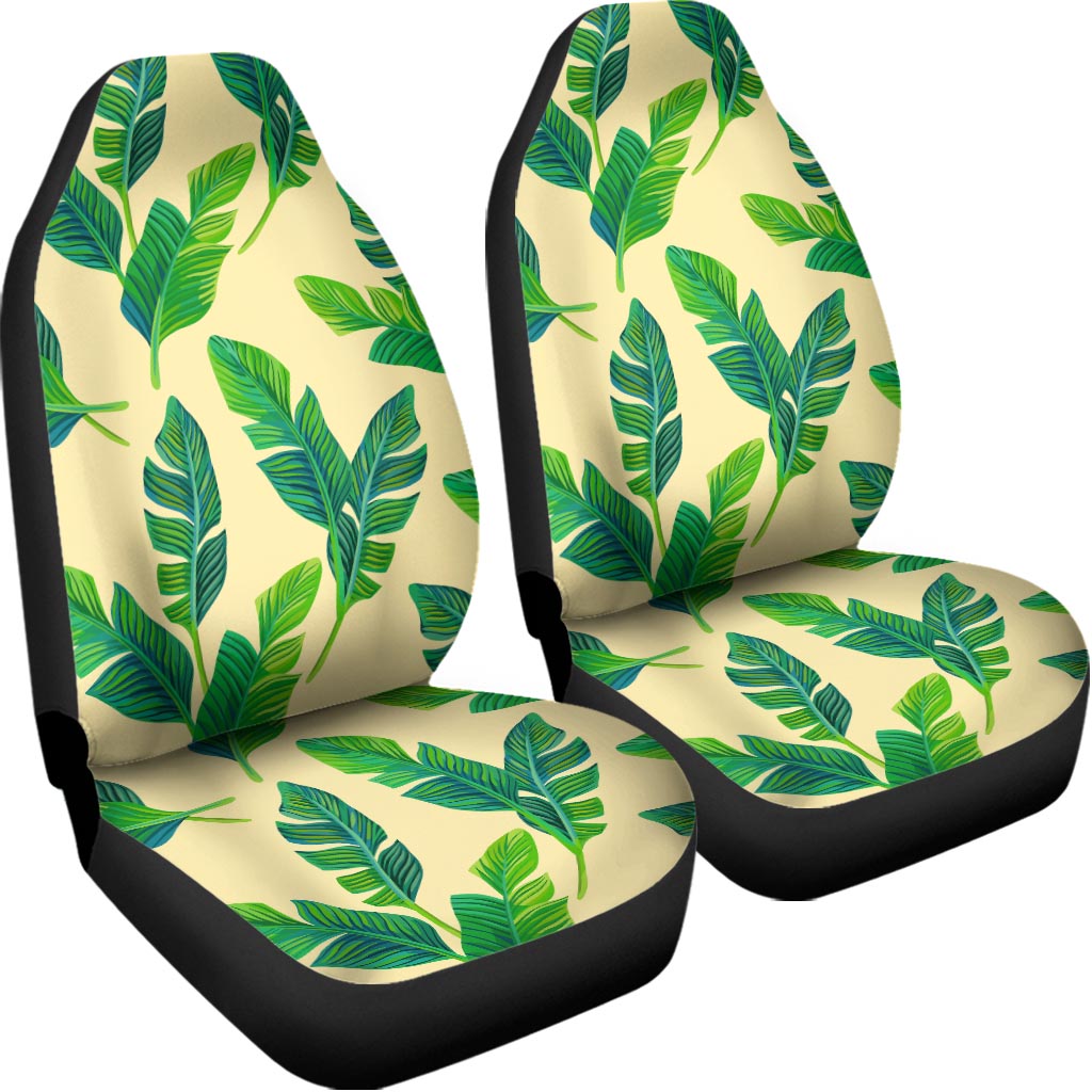 Tropical Banana Palm Leaf Pattern Print Universal Fit Car Seat Covers