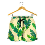Tropical Banana Palm Leaf Pattern Print Women's Shorts