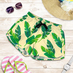 Tropical Banana Palm Leaf Pattern Print Women's Shorts