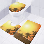 Tropical Beach Sunset Print 3 Piece Bath Mat Set