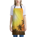 Tropical Beach Sunset Print Apron