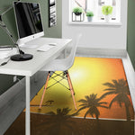 Tropical Beach Sunset Print Area Rug
