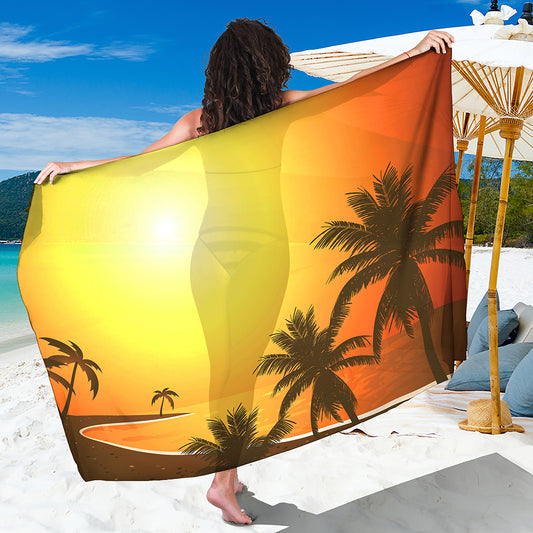 Tropical Beach Sunset Print Beach Sarong Wrap