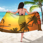 Tropical Beach Sunset Print Beach Sarong Wrap