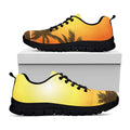 Tropical Beach Sunset Print Black Running Shoes