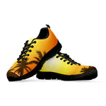 Tropical Beach Sunset Print Black Sneakers