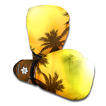 Tropical Beach Sunset Print Boxing Gloves