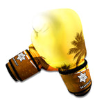 Tropical Beach Sunset Print Boxing Gloves