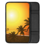 Tropical Beach Sunset Print Car Center Console Cover