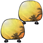 Tropical Beach Sunset Print Car Headrest Covers