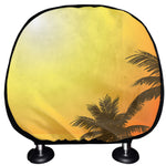 Tropical Beach Sunset Print Car Headrest Covers