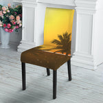 Tropical Beach Sunset Print Dining Chair Slipcover