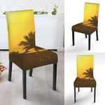 Tropical Beach Sunset Print Dining Chair Slipcover