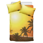 Tropical Beach Sunset Print Duvet Cover Bedding Set