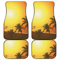 Tropical Beach Sunset Print Front and Back Car Floor Mats