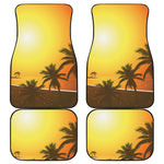 Tropical Beach Sunset Print Front and Back Car Floor Mats