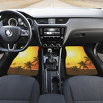 Tropical Beach Sunset Print Front and Back Car Floor Mats