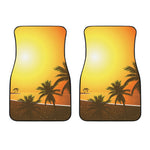 Tropical Beach Sunset Print Front Car Floor Mats