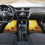 Tropical Beach Sunset Print Front Car Floor Mats