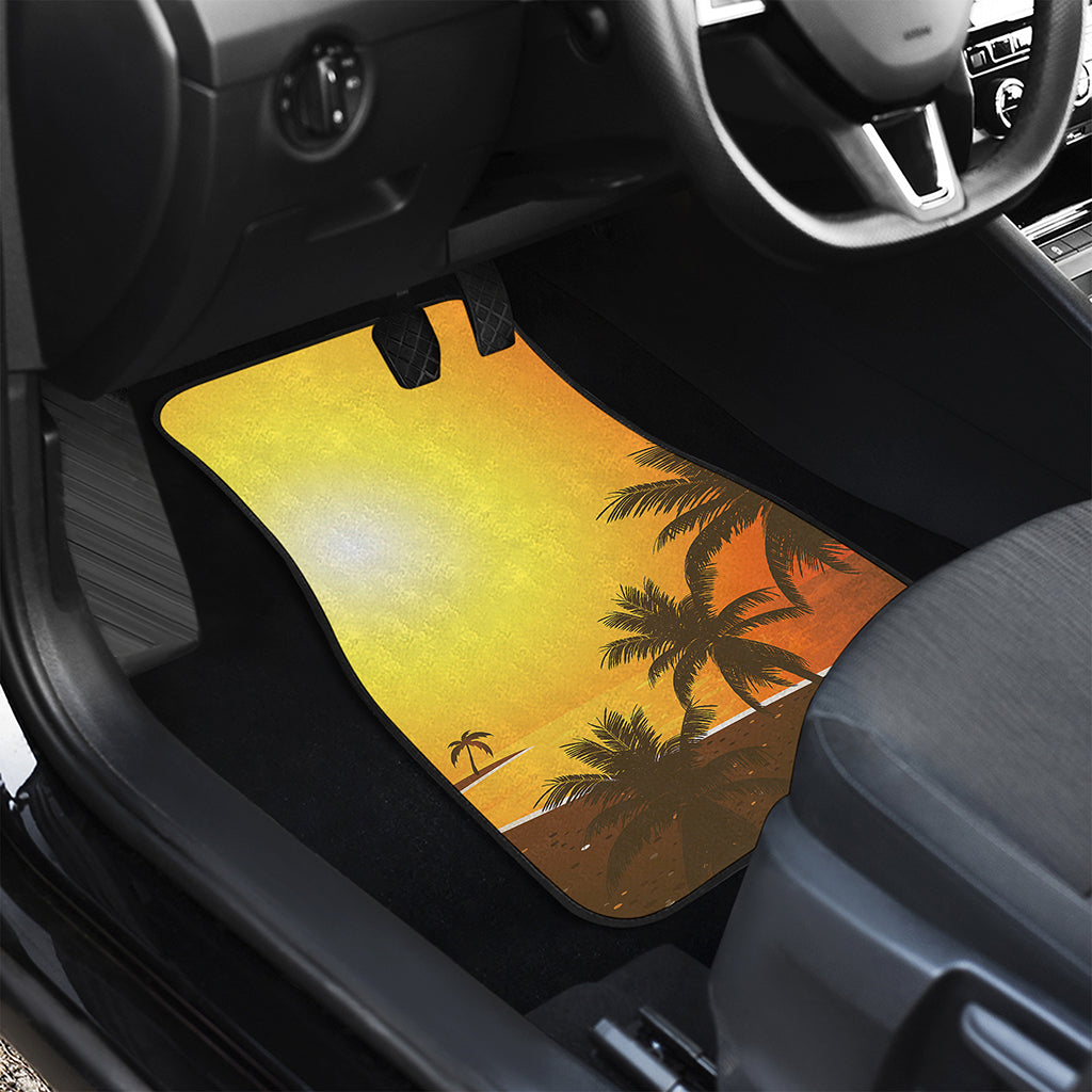 Tropical Beach Sunset Print Front Car Floor Mats