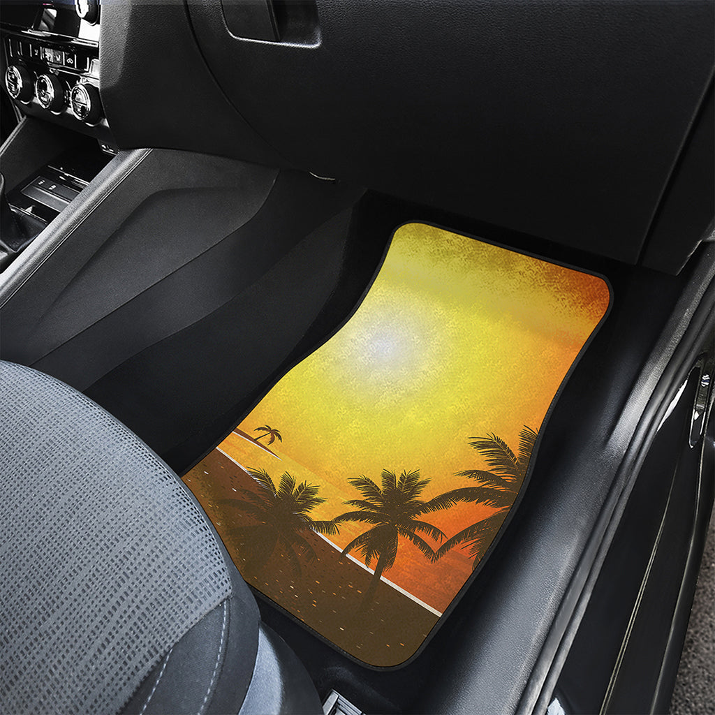 Tropical Beach Sunset Print Front Car Floor Mats