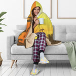 Tropical Beach Sunset Print Hooded Blanket