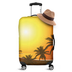 Tropical Beach Sunset Print Luggage Cover