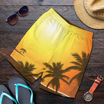 Tropical Beach Sunset Print Men's Shorts