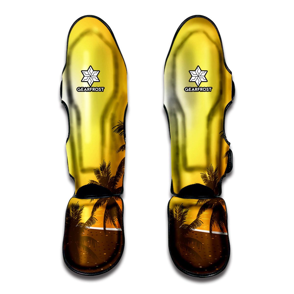 Tropical Beach Sunset Print Muay Thai Shin Guard