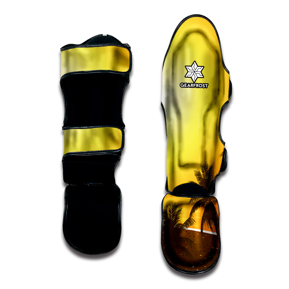 Tropical Beach Sunset Print Muay Thai Shin Guard