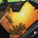 Tropical Beach Sunset Print Pet Car Back Seat Cover