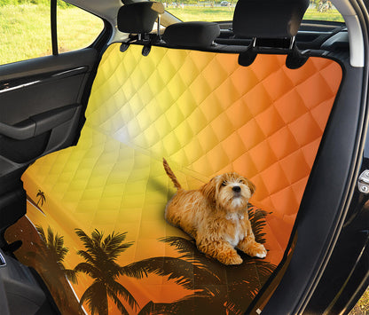 Tropical Beach Sunset Print Pet Car Back Seat Cover