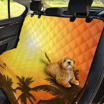 Tropical Beach Sunset Print Pet Car Back Seat Cover