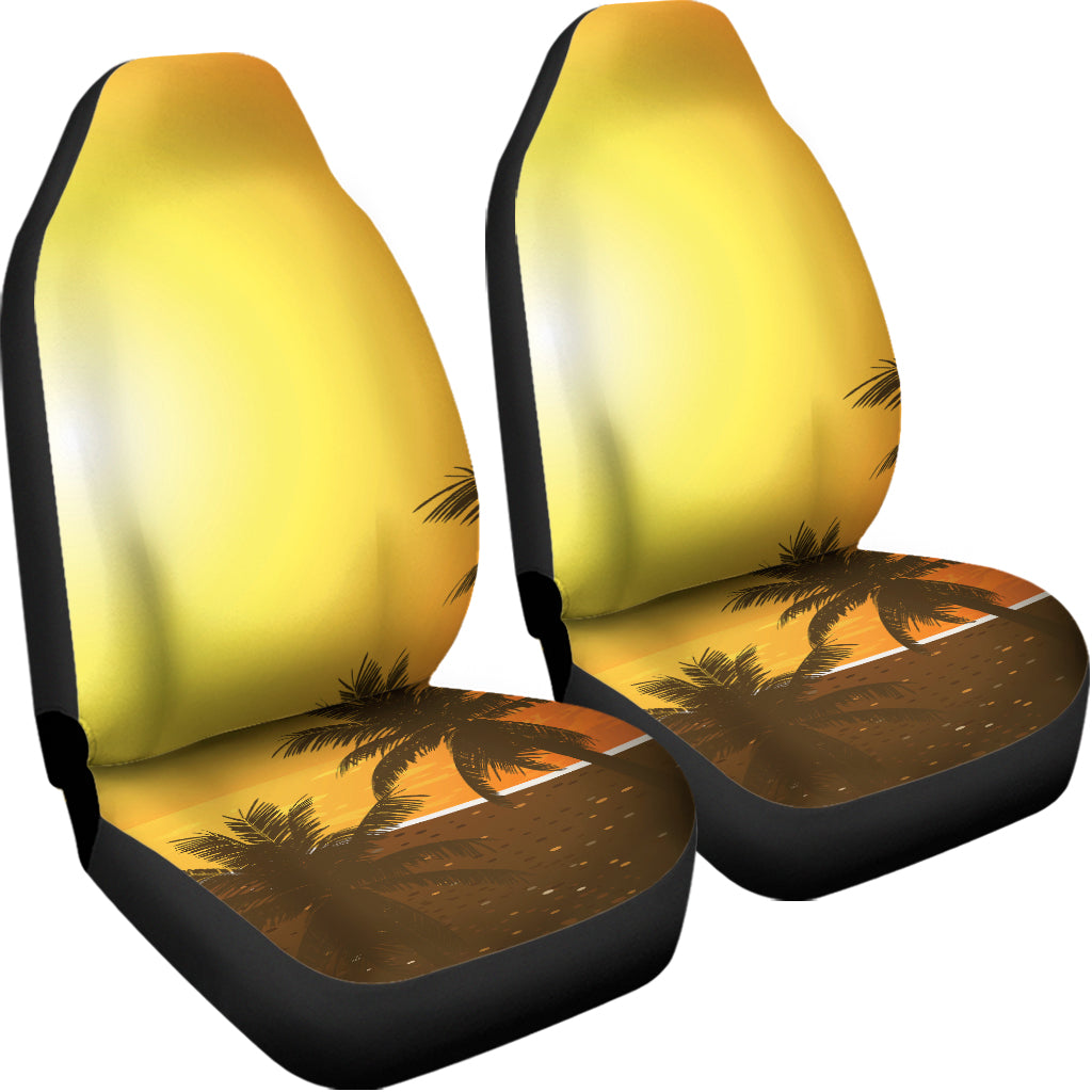 Tropical Beach Sunset Print Universal Fit Car Seat Covers