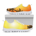 Tropical Beach Sunset Print White Running Shoes