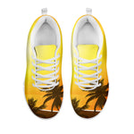 Tropical Beach Sunset Print White Sneakers