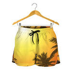 Tropical Beach Sunset Print Women's Shorts