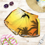 Tropical Beach Sunset Print Women's Shorts