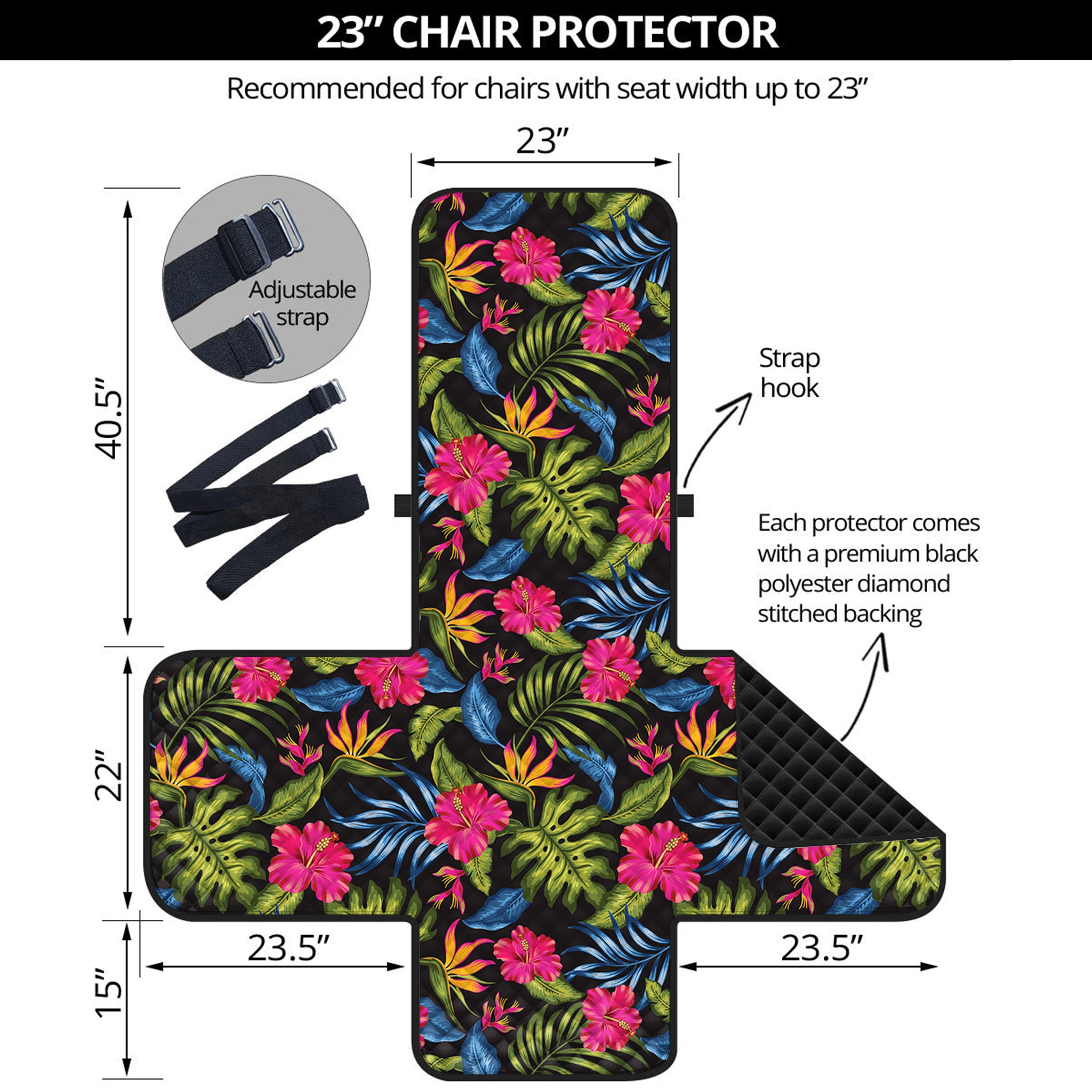 Tropical Bird Of Paradise Pattern Print Armchair Protector