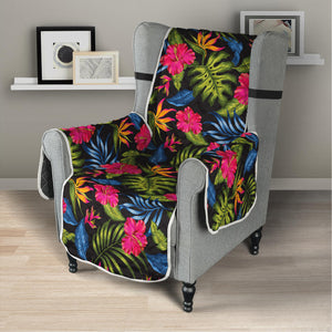 Tropical Bird Of Paradise Pattern Print Armchair Protector