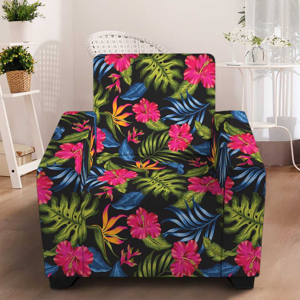 Tropical Bird Of Paradise Pattern Print Armchair Slipcover